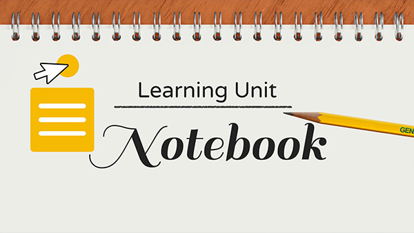Notebook learning unit
