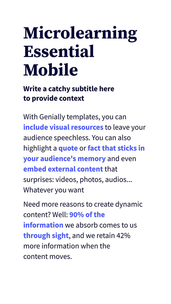 Microlearning essential mobile