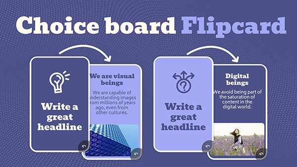 Choice board flipcards