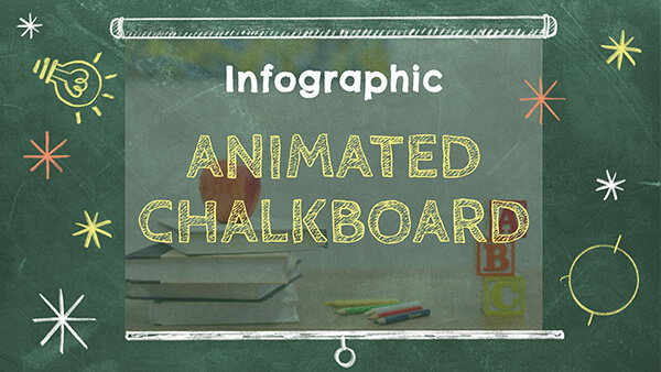 Animated chalkboard horizontal infographic