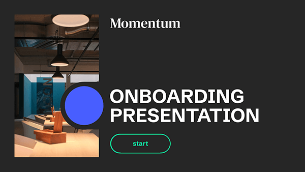 Interactive Momentum: onboarding presentation template