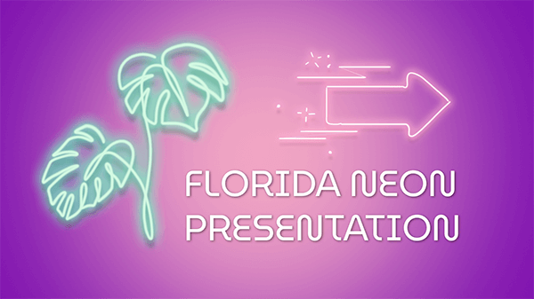 Interactive Florida neon presentation template
