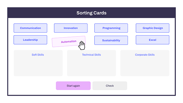 Sorting cards