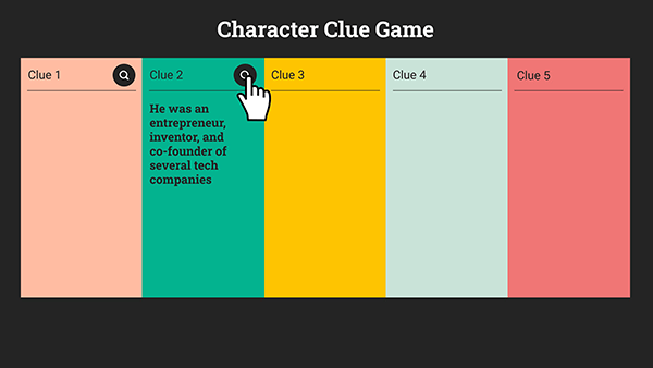 Character clue game