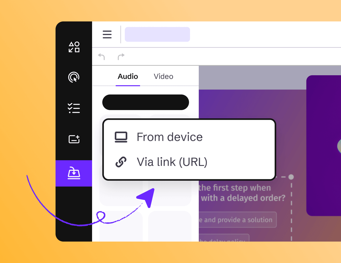 In Genially you can attach Audio images or video