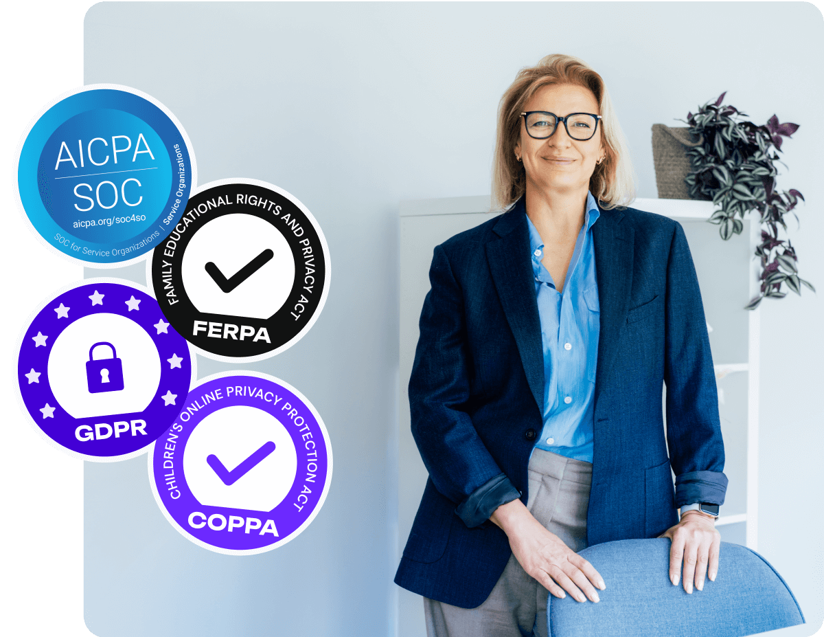 SOC 2, FERPA, GDPR and COPPA certificate